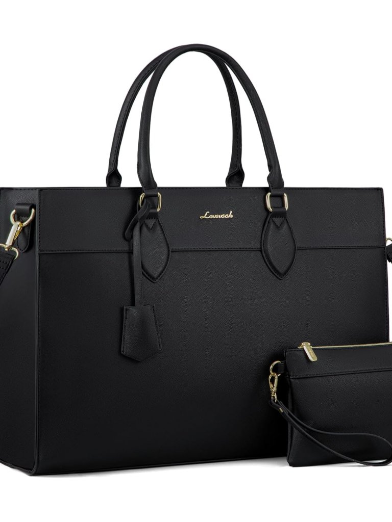 Laptop Bag For Women, Waterproof Leather Laptop Tote Bag, Large Professional Wor